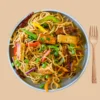 Spicy Paneer Noodles A bowl of Spicy Paneer Noodles