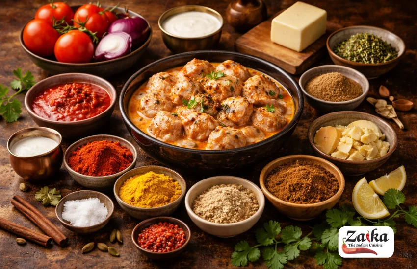 Ingredients for butter chicken preparation